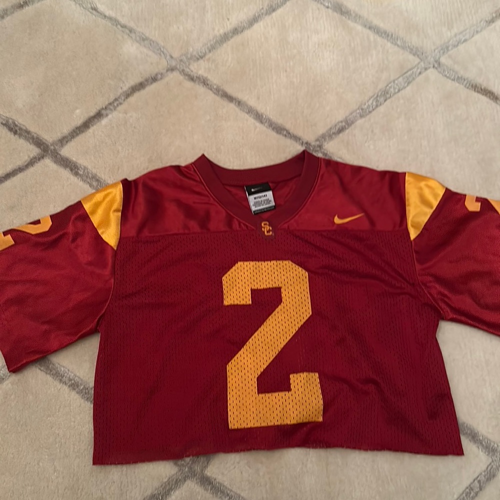 USC cropped game day shirt/jersey